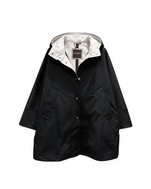 Moorer Hooded Long Coat - Black