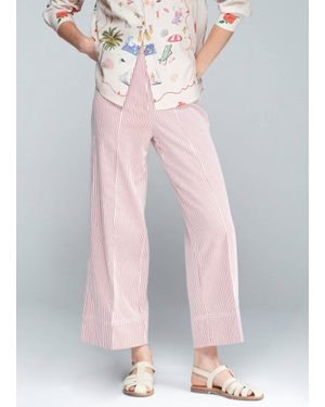 Vilagallo Beatriz Stripe Stretch Pants - Red