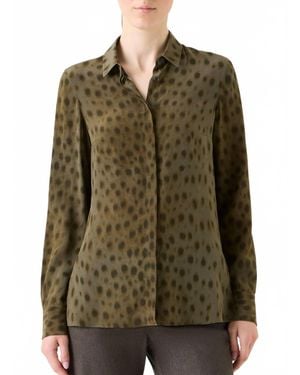 Akris Punto Leopard Print Blouse - Green