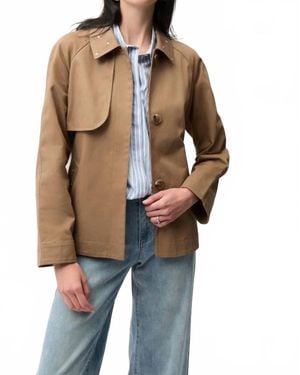 Joseph Ribkoff Short Trench Coat With Belt & Rhinestones - Multicolor