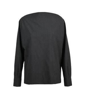 P.A.R.O.S.H. Boat Neck Wool-Blend Blouse - Black