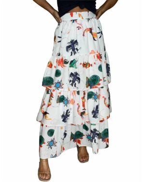 Beulahstyle Mayan Ruffle Maxi Skirt - White