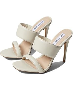 Steve Madden Swan Sandals Bone Leather Slip On Stiletto Heel Jobb800 - Metallic