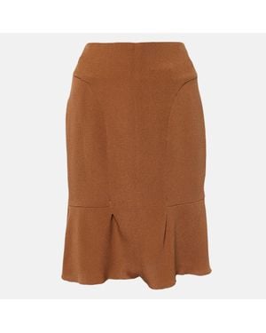 Marni Crepe Double Silk Mini Skirt - Brown
