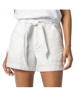 Lilla P Belted Canvas Short - White