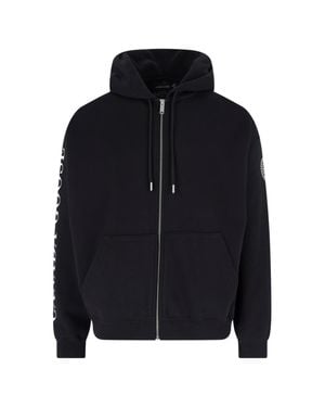 Canada Goose Cropped Zip-Up Cotton Logo Hoodie - Blue