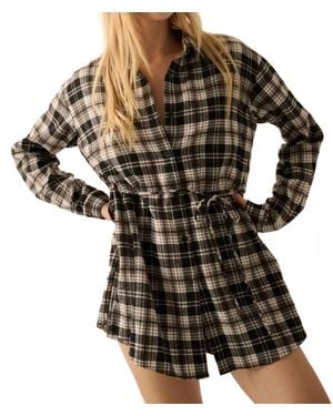 Promesa Hunter Button Down Romper - Black