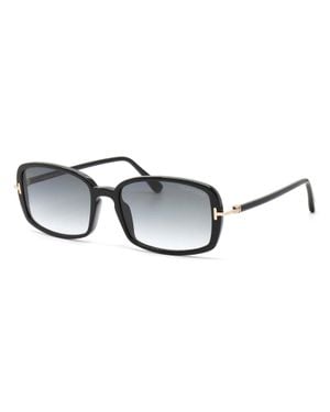 Tom Ford Rectangle Full Rim, With A Frame And Gradient Smoke Lens - Metallic