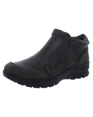 Easy Works by Easy Street Jovi Double Zipper Ankle Boots - Black