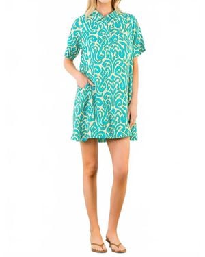 Thml Palm Tide Mini Dress - Green