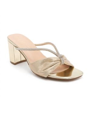 De Blossom Collection Verona Metallic Slip-On Heel - White