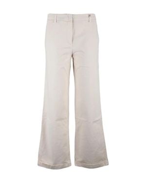 Myths Cropped Wide-Leg Pants With Concealed Fastening And Clean Lines - Gray