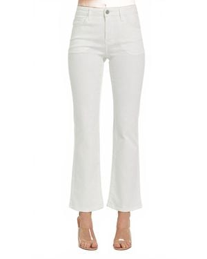 Risen Mid Rise Ankle Bootcut Jeans - White