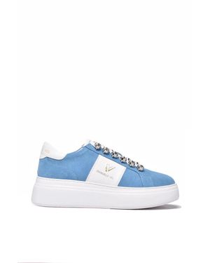 Emanuélle Vee Sky Leather Sneakers - Blue
