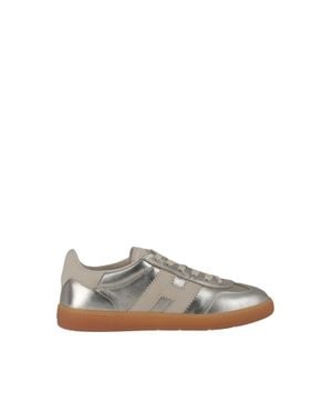 Hogan Metallic Gum-Sole Cool Low-Top Sneakers - White