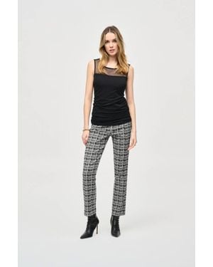 Joseph Ribkoff Mesh Sleeveless Fitted Top - Black
