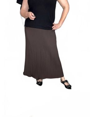 GRADE & GATHER Pleated A-Line Skirt - Black