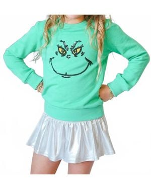 Belle Cher Grinch Sequin Sweatshirt - Green