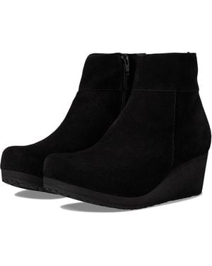 Birkenstock Papillio Bootie -5.5 Leather Wedge Heel Zpo2479 - Black