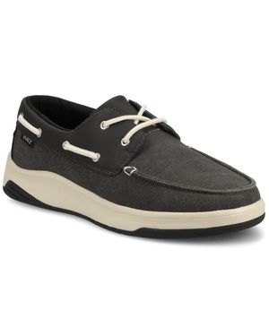 Vance Co. Vance Catamaran Lace-Up Low Top Boat Shoe Sneaker - Black