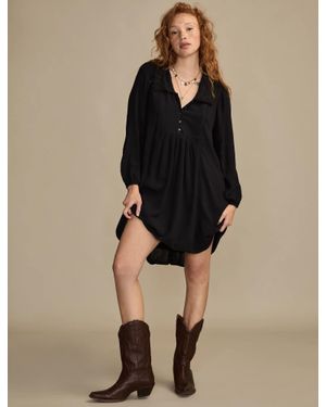 Lucky Brand Peter Pan Collar Mini Dress - Gray