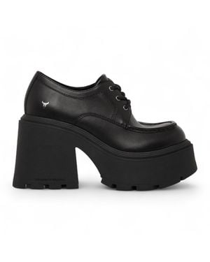 Windsor Smith Leather Chunky Platform Lace-Up Shoes - Black