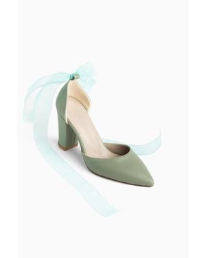 Forever & Always Shoes Gisele High Block Heels - Green