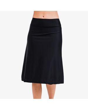 Calypsa Below The Knee Swim Skirt With Capri Leggings - Black