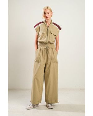 TRUEDAMES Wave Of Elegance Woven Jumpsuit - Natural
