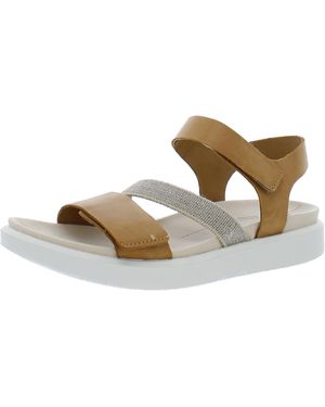 Ecco Flowt 2 Leather Wedge Sandals - Brown