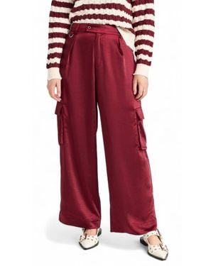 LNA Lou Silky Cargo Pant - Red