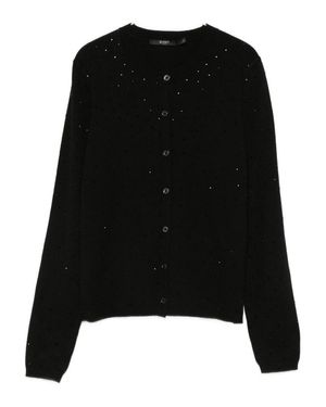 SEVENTY SERGIO TEGON Button-Up Sweater With Delicate Perforated Texture - Black