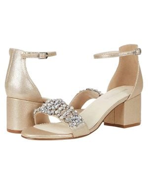 Touch Ups Devon Sandals Champagne Ankle Strap Block Heel Gal911 - Natural