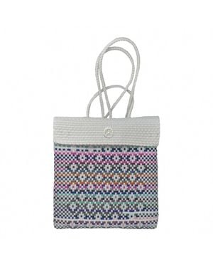 Lolas Bag Medium Handmade Patterned Backpack - White