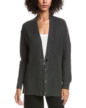 Forte Boyfriend Wool & Cashmere-Blend Cardigan - Gray