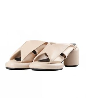 All Black Mod Collar Mules - Natural