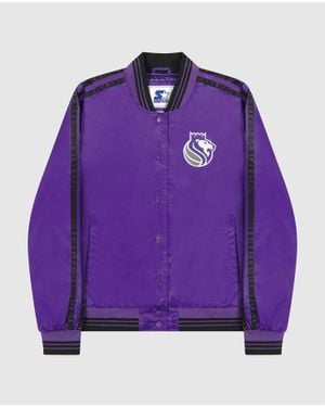 Starter Sacramento Kings Varsity Satin Full-Snap Jacket - Purple