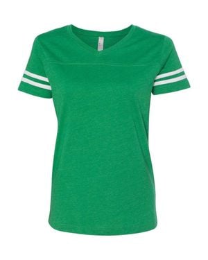 L.A.T Football V-Neck Fine Jersey Tee - Green