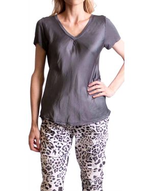 Gigi Moda Nola Satin Tee - Black