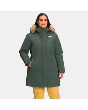 The North Face Arctic Parka Jacket Faux Fur Full Zip App3052 - Green