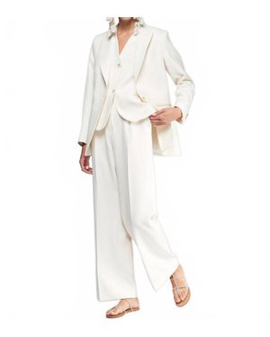 Vilagallo Crepe Wide Leg Pants - White
