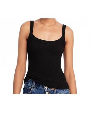 Aqua Cropped Tank Top - Black