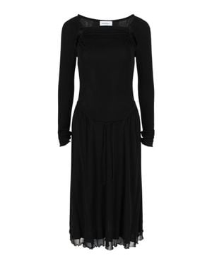 Ferragamo Cut-Out Detailed Midi Dress - Black