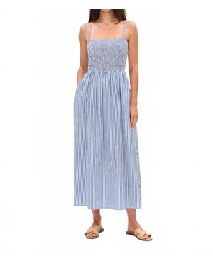 Six Fifty Ebony Stripe Poplin Dress - Blue