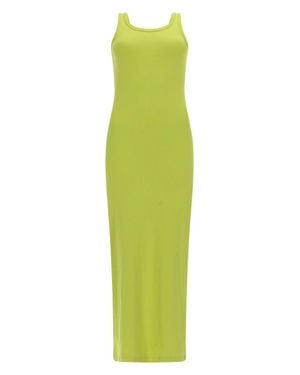 MSGM Solid Scoop Neck Maxi Dress - Green