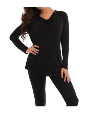Angel Wrinkle Free Drop Neck Blouse - Black