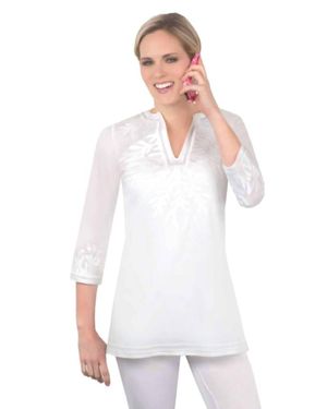 Gretchen Scott Cotton Embroidered Reef Tunic - White