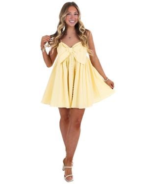 Storia Refined Romance Bow Babydoll Dress - Natural