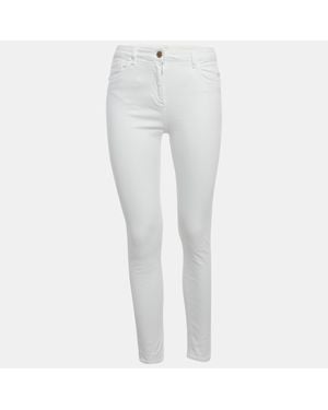 Elisabetta Franchi High Waist Denim Skinny Fit Jeans M Waist - White