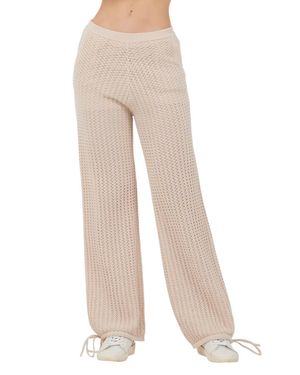 Vintage Havana Bali Open Crochet Pant - Natural